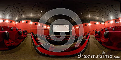 360 degrees full panorama of a modern cinema hall Editorial Stock Photo