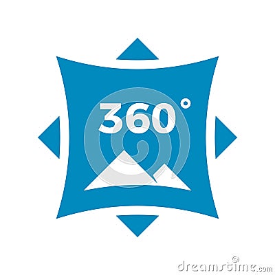360 degrees panoramic. isolated vector abstract sign Stock Photo
