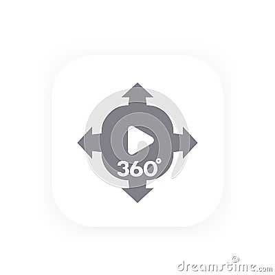 360 degrees panoramic video content icon Vector Illustration