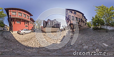 380 by 180 degrees spherical panorama of the Lamartines House in Editorial Stock Photo