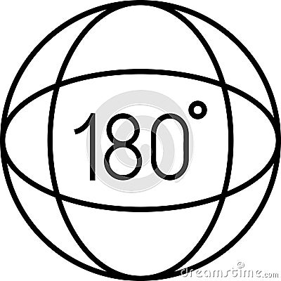 180 degrees vector icon set. Round signs with arrows rotation to 180 degrees. Rotate symbol isolated. Vector illustration. Vector Illustration