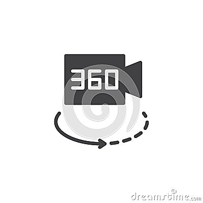 360 degrees video camera vector icon Vector Illustration