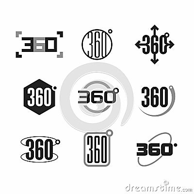 360 degrees view sign Vector Illustration