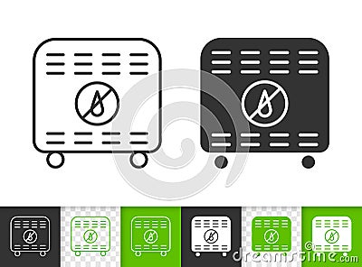 Dehumidifier simple black line vector icon Vector Illustration