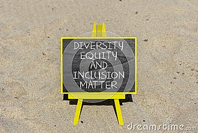 DEI Diversity equity inclusion matter symbol. Concept words DEI diversity equity and inclusion matter on chalkboard. Beautiful Stock Photo