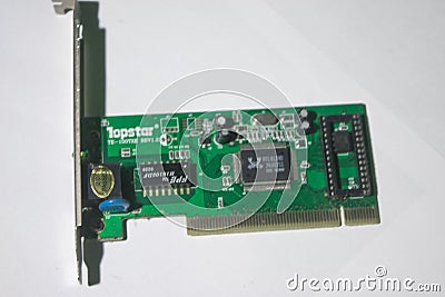 Dekstop Computer Network card Close Up Editorial Stock Photo