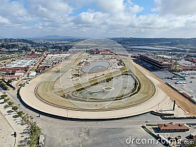 The Del Mar Racetrack. Horse racing questrian performance sport, San Deigo Stock Photo