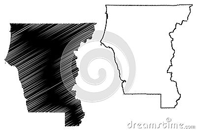 Del Norte County, California map vector Vector Illustration