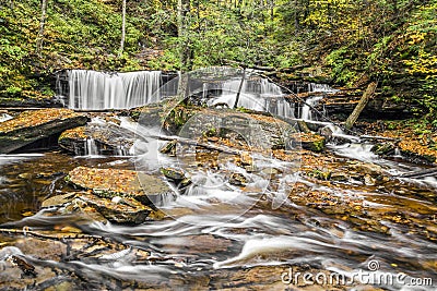 Delaware Falls at Ricketts Glen, Pennsylvania Stock Photo