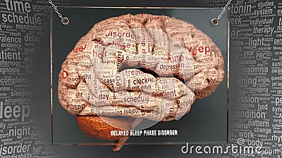 Delayed sleep phase disorder in human brain Stock Photo