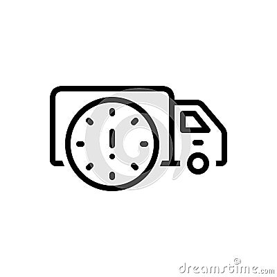 Black line icon for Delays, postponement and shipping Vector Illustration