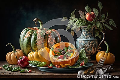 Delectable Stuffed Peppers: Exquisite Food Photography at Its Finest Stock Photo