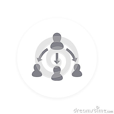 Delegation icon, pictogram Vector Illustration