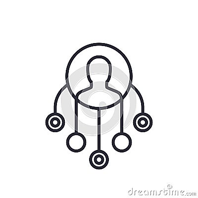 Delegation, multitasking icon Vector Illustration