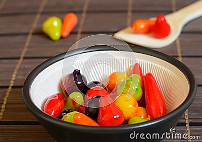 Deletable Imitation Fruits ,Thai dessert Stock Photo
