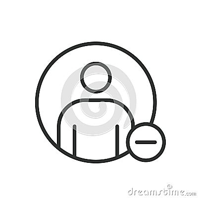 Delete account avatar, icon in line design. Delete, account, avatar, remove, profile, picture, image on white background Vector Illustration