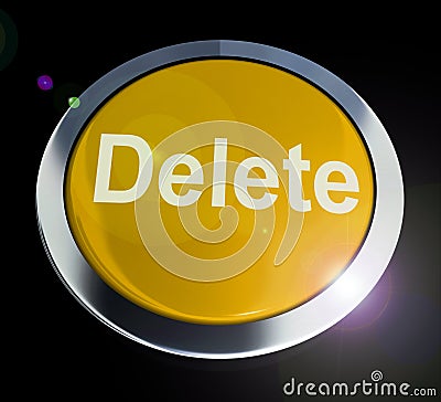 Delete button icon concept means erase or remove data - 3d illustration Cartoon Illustration