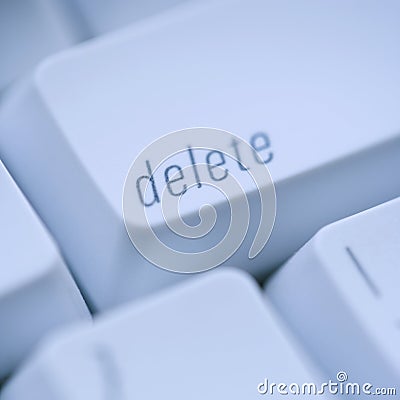 Delete computer key. Stock Photo