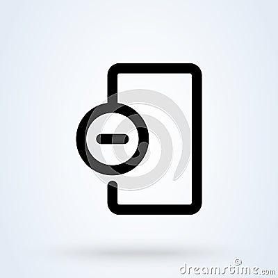 Delete Device icon or logo line art style. Rejected web access. Thin line rejected access vector illustration Vector Illustration