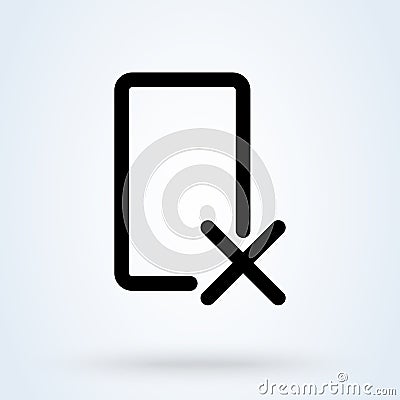 Delete Device icon or logo line art style. Rejected web access. Thin line rejected access vector illustration Vector Illustration