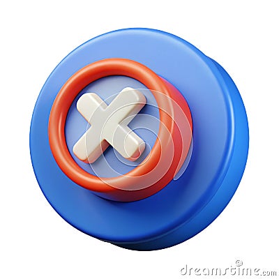 Delete Email 3D Icon for Secure and Easy Inbox Management with High-Quality Visual Representation Stock Photo