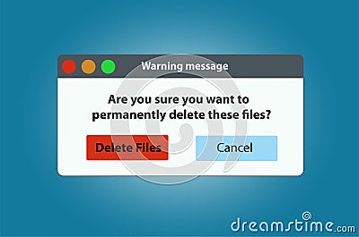 Delete files dialog window Vector Illustration