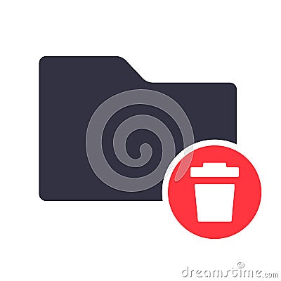 Delete folder color line icon. Remove folder vector outline colorful sign. EPS 10 Vector Illustration