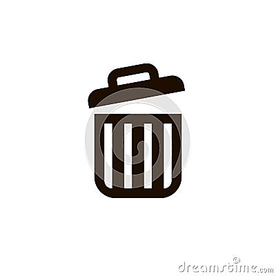 Delete icon, vector trash can garbage bin sign isolated on white, flat design for web, website. Eco bio concept. Vector Illustration