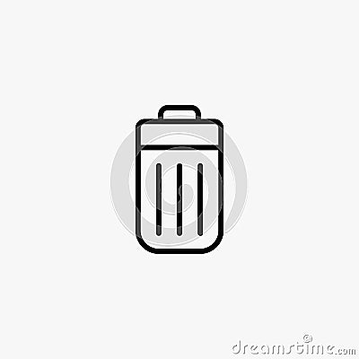 Delete line icon design. Garbage mark vector illustration. Vector Illustration