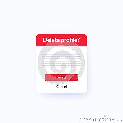 Delete profile form, vector design Vector Illustration
