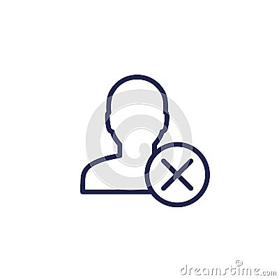 delete profile line icon, erase personal data Vector Illustration