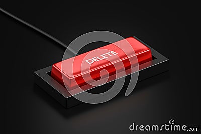 Delete shortcut button and remove or erase keyboard concept of control keypad background. 3D rendering Stock Photo