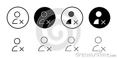 Delete user icon Outline vector for web ui Vector Illustration