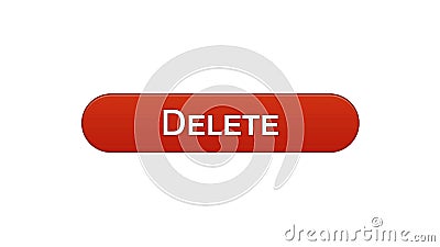 Delete web interface button wine red color, recycling app, erase information Stock Photo