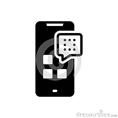 Black solid icon for Deleted, remove and phone Vector Illustration