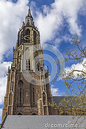 Delft church tower Stock Photo