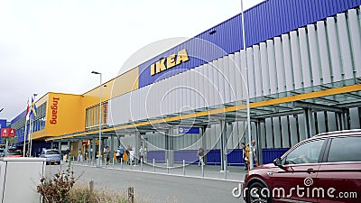 big ikea logo in delft netherlands stock footage video of rent carrying 125463912