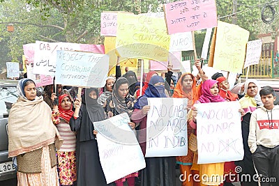 Women march to protest the Citizenship Act Editorial Stock Photo