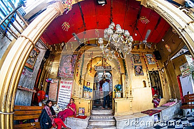 fisheye shot of temple entrance in delhi chandni chowk Editorial Stock Photo