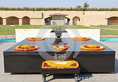 Raj Ghat is a memorial dedicated to Mahatma Gandhi Editorial Stock Photo