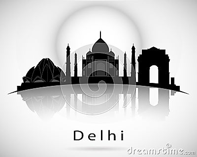 Delhi skyline. Vector illustration Vector Illustration