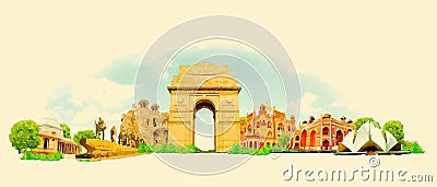 Delhi Vector Illustration