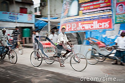 Delhi young rickshaw Editorial Stock Photo