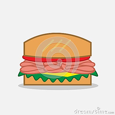 Deli Sandwich Vector Illustration