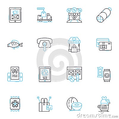 Delicacy Science linear icons set. Gastronomy, Umami, Fermentation, Molecular, Senses, Flavors, Ingredients line vector Vector Illustration