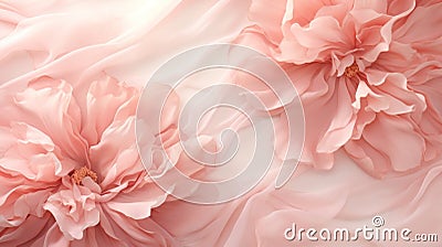 A delicate abstract fabric texture with a subtle floral lace pattern in soft pastel shades by AI generated Stock Photo