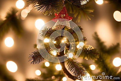 Delicate Angel Tree Topper with Intricate Details.AI Generated Stock Photo