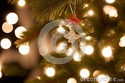 Delicate Angel Tree Topper with Intricate Details.AI Generated Stock Photo