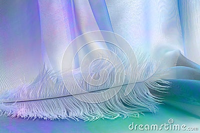 Delicate Angelic Lilac Feather Background Stock Photo