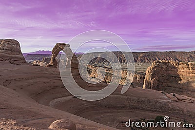 Delicate Arch in Arches National Park near Moab, Utah Stock Photo